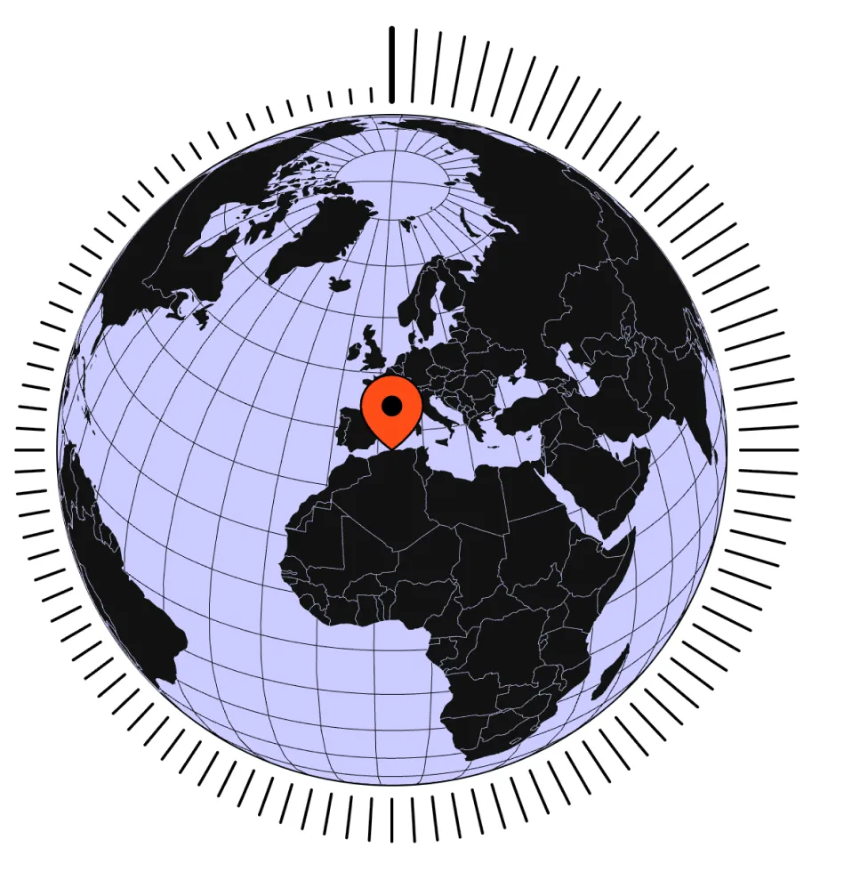 Globe with city marker