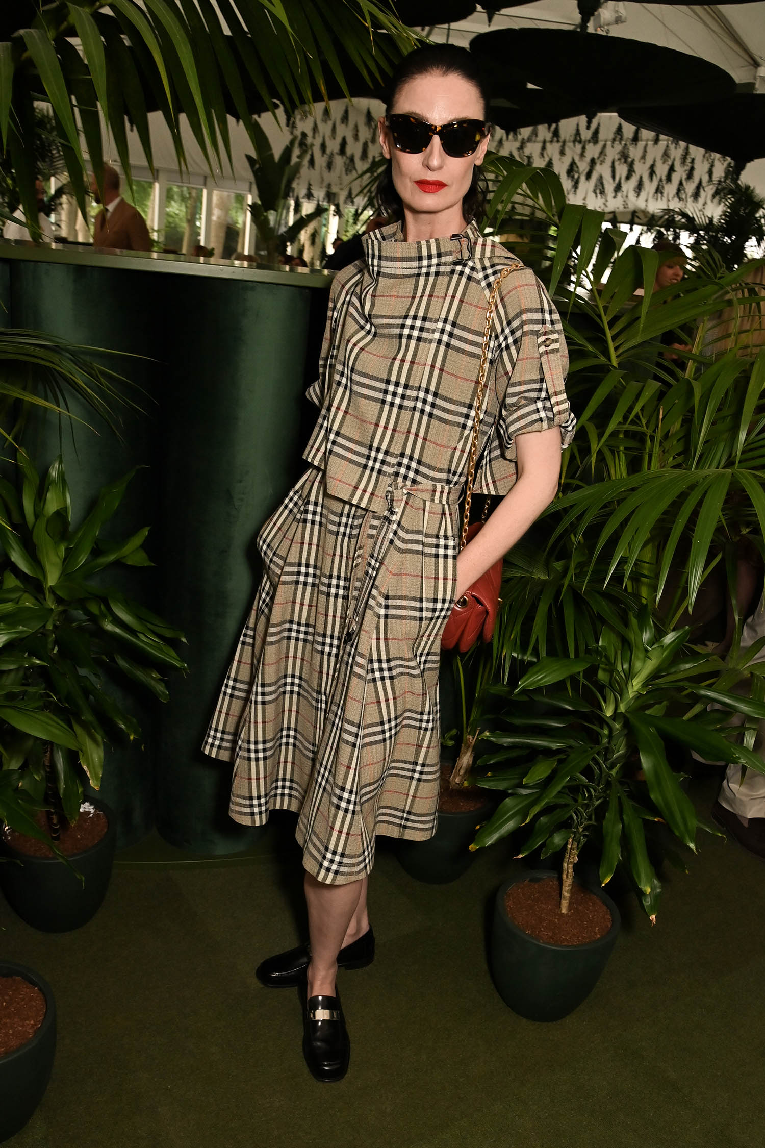 Erin O'Connor visits a dinner co-hosted by Burberry at the RHS Chelsea Flower Show on 20 May. Dave Benett/Getty