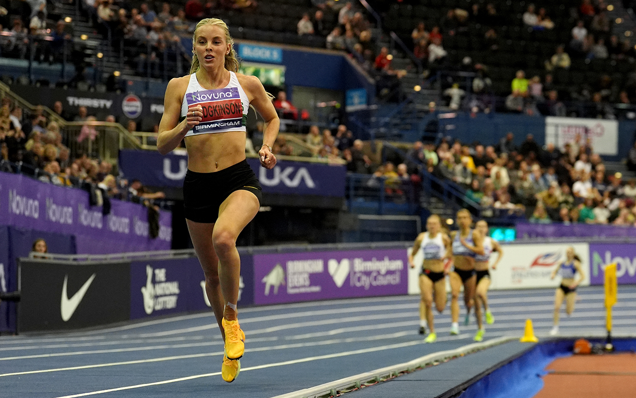 Keely Hodgkinson shows record form on her flying visit